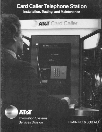 ATT 210 Public Credit Card Caller Tel Station - Inst Tstg Maint 1984 Job Aid Ocr R