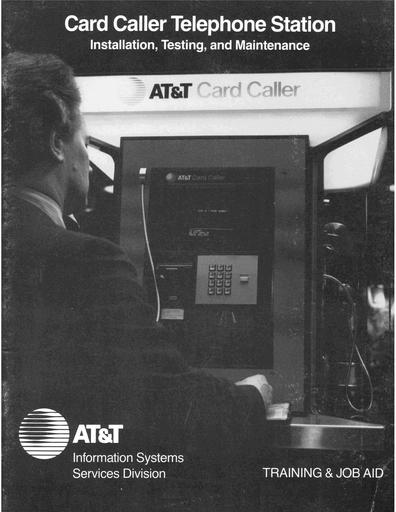 1984 - ATT 210 Public Credit Card Caller Tel Station - Inst Tstg Maint - Job Aid