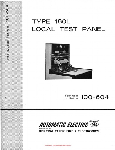 AE TB 100-604 i1 1962 - 180L Local Test Panel