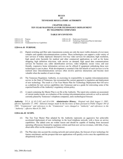 2006 - Tennessee 10-year Switch Plan