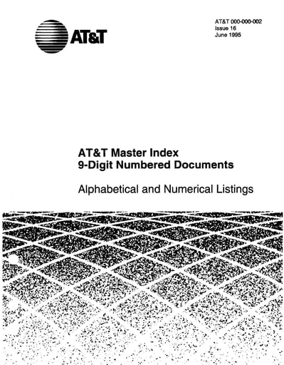 000-000-002 i16 Jun95 - Master Index - AT&T - Ocr R [LARGE FILE]