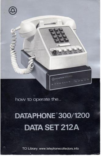 999-100-160 i1 Nov76 - How to Operate the Dataphone 300/1200 Data Set 212A