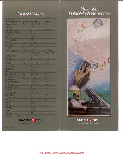 Statewide Mobile Telephone Service Pacific Bell September 1984 Marketing Brochure