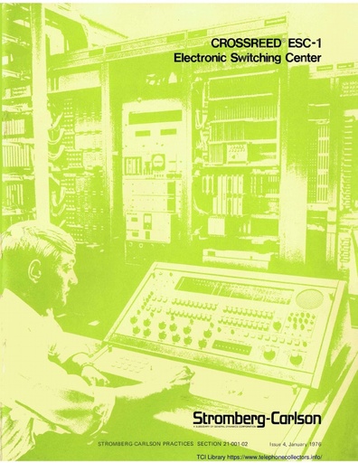 SC 21-001-02 i4 Jan76 - Crossreed ESC-1 Electronic Switching Center - General Desc