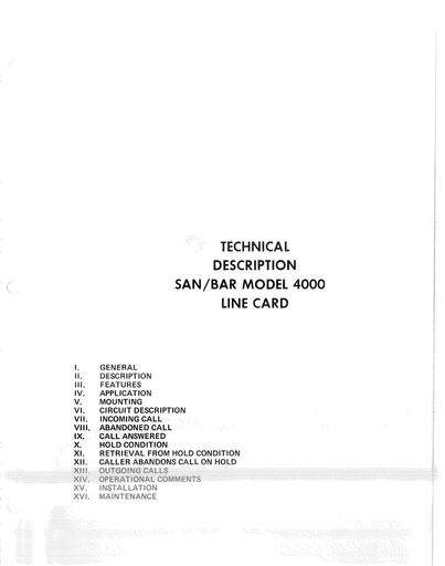 SANBAR 4000 Line Card Tech Description 042508