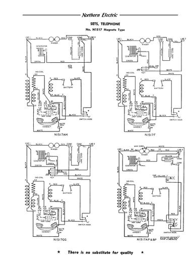 Magneto Telephone Sets, NE1517AH, F, CG, AP and BP, Ne1517 Tl