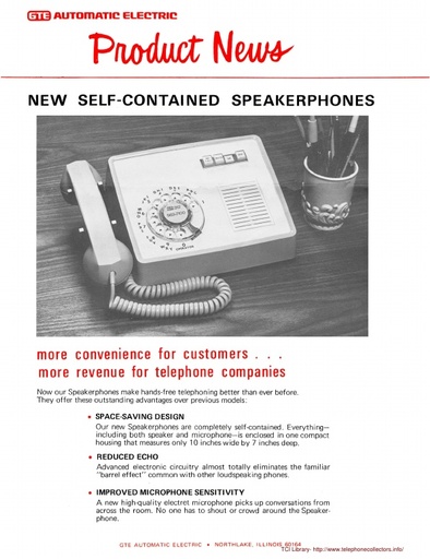 AE 881-type Speakerphone - Introduction Flyer and Pricelist - 1975