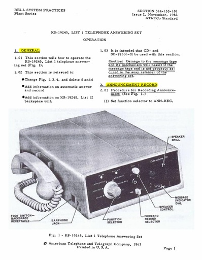 514-155-101 i2 Nov63 - KS-19245 Operation