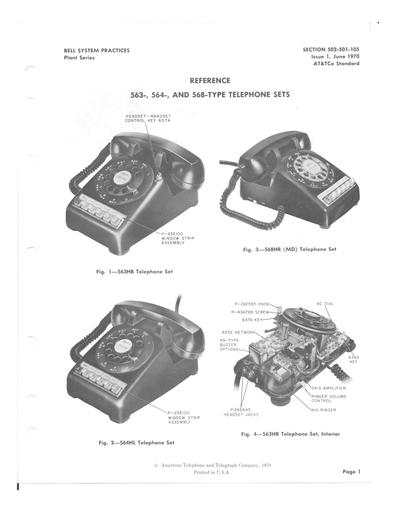 502-501-105 i1 Jun70 - 563 564 568 -Telephone Sets