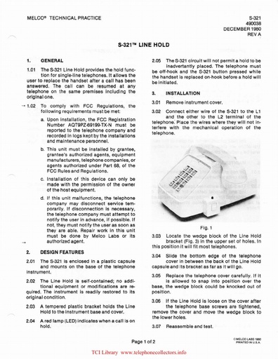 Melco Line Hold Practice 1980