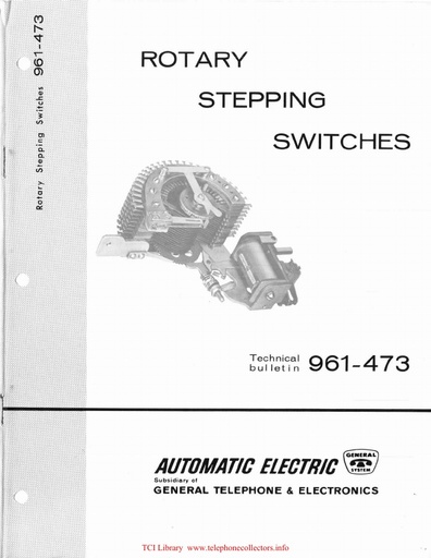 AE TB 961-473 i8 1961 - Rotary Stepping Switches