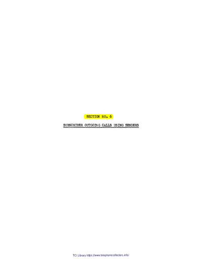 ATT 5XB vI Mar55 Wire Spring Sec6 - Outgoing Calls Using Senders
