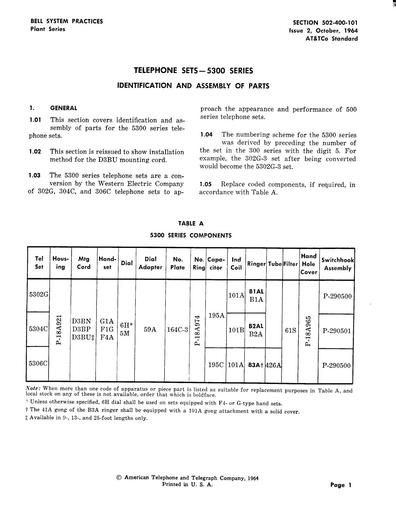 502-400-101 i2 Oct64 - 5300 Sets - ID and Assembly