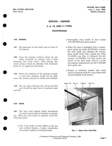 508-110-300 i1 Jun60 - Booths, Indoor - Maint
