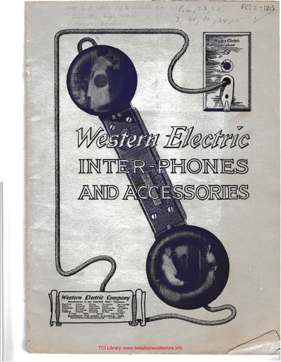 WE Interphones and Accessories 1915