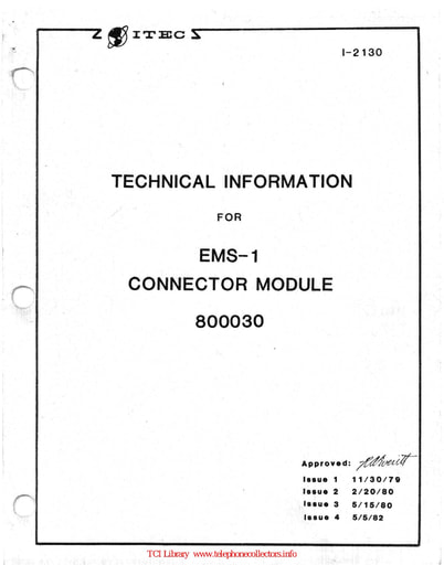 ITEC 1-2130 i4 May82 - EMS-1 Connector 800030
