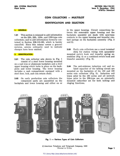 506-110-101 i2 Dec65 - Coin Collectors Multislot ID Selection