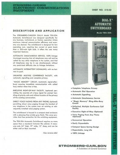 SC Brochure 1966 - TDX-20A PAX 010915