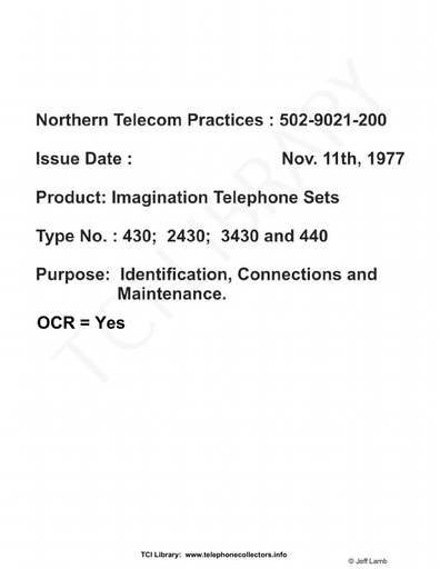 NTP 502-9021-200 Nov77 - Imagination 430 2430 3430 440-Types - Dawn Doodle