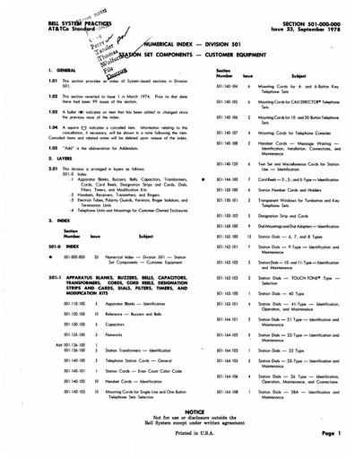 501-000-000 i33 Sep78 - Index